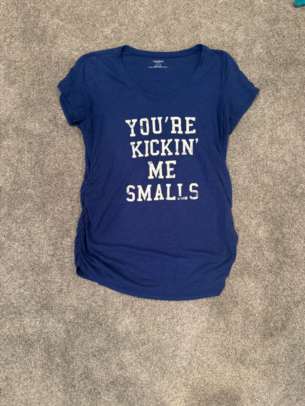 Royal blue Graphic Tee "You're Kickin' Me Smalls"